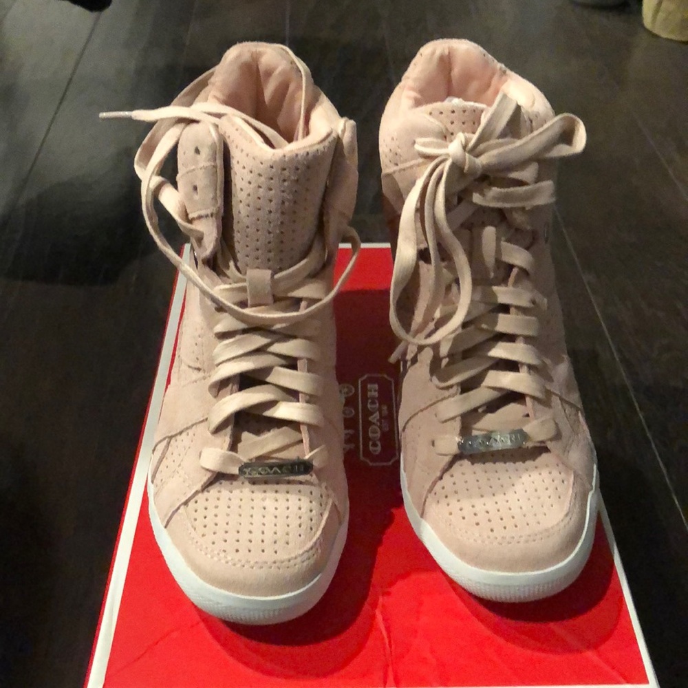 Coach wedge suede sneakers 7